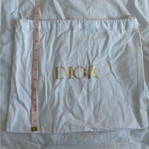 Dior White and Gold Dust Bag